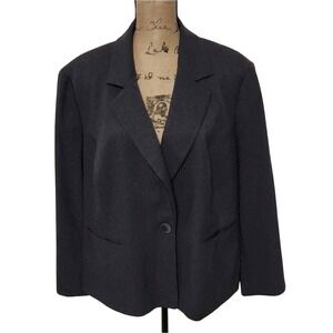 Le Suit Woman Grey Black Textured‎ Blazer Jacket Plus Size 20W